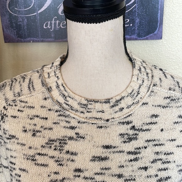 J. Crew Speckled Cotton Crew Neck Sweater Item H4658 Ivory Charcoal Size S - Picture 7 of 14